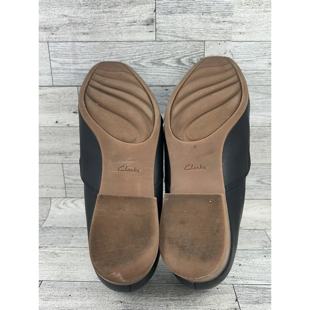Clarks Collection Black Leather Ultimate Comfort Loafers Flats Women Sz 9W